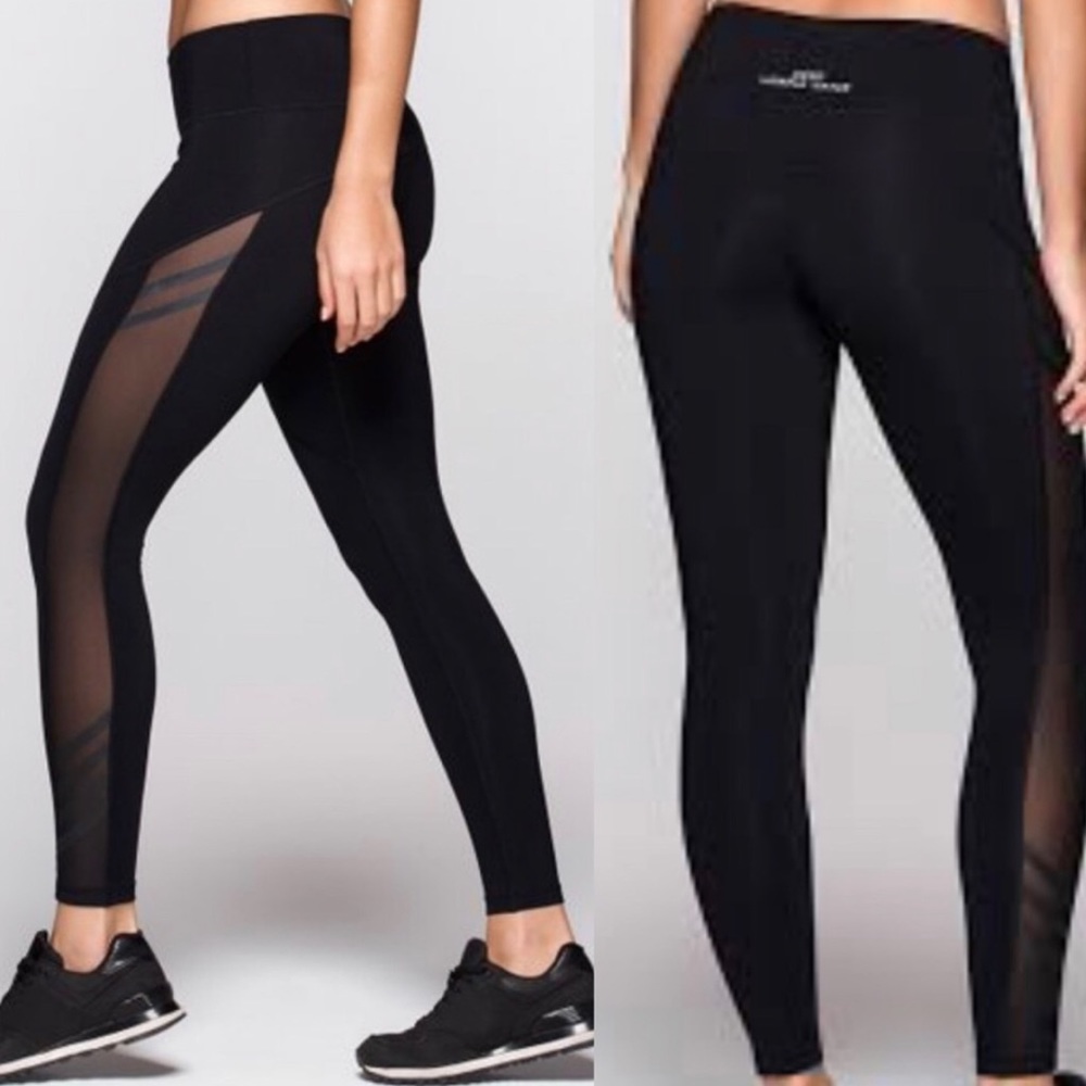 Lorna Jane Black Mesh Tights